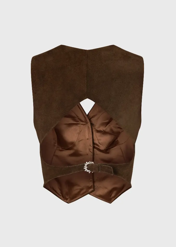 Suede Backless Vest 